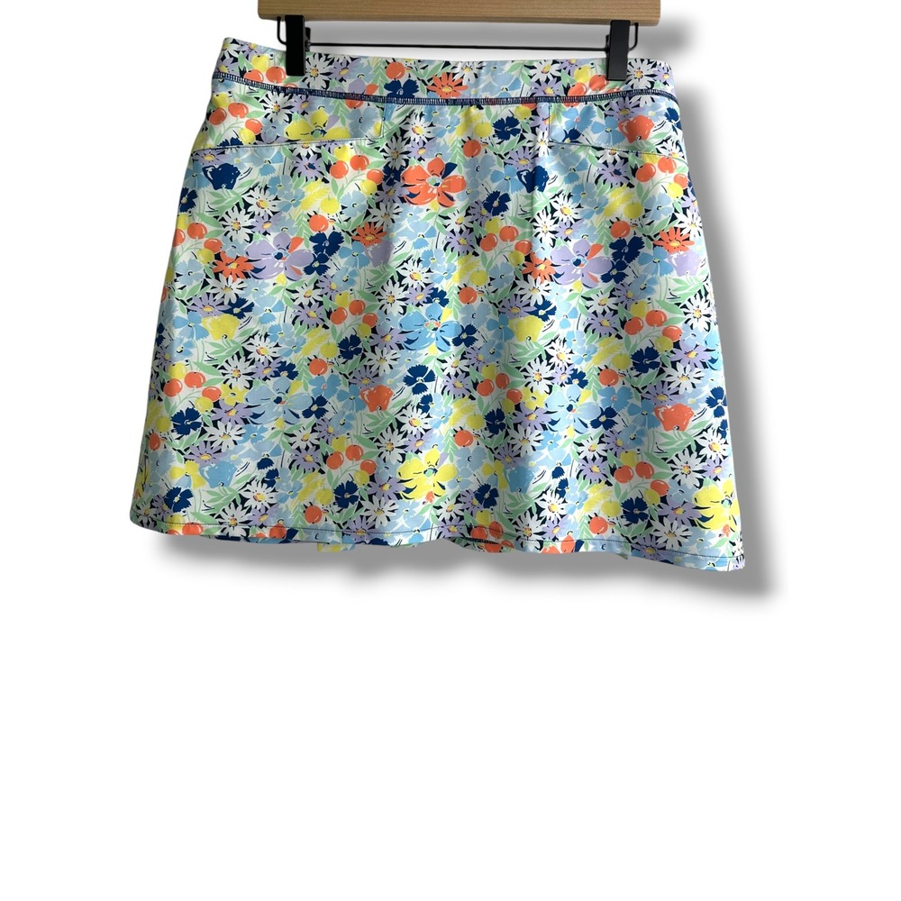 RLX Ralph Lauren Springhaven‎ Club Floral Poly Skort Blue Multi Womens Large NEW